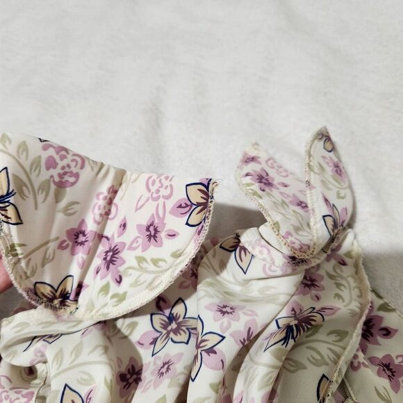 Classic Collection Shirt For Women 1X White Floral Hidden Buttons Lightweight - Picture 10 of 12